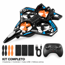 RC Drone - Jato Caça de Combate - 360° - LED - 2.4GHz - 3 Baterias - BrincAuto